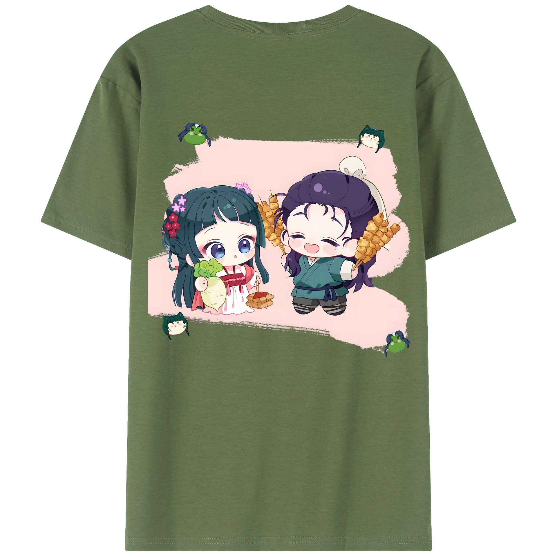 （画像用） 薬屋のひとりごと The Apothecary Diaries 綿100％ メンズ半袖Tシャツ（バックプリント） 通気性